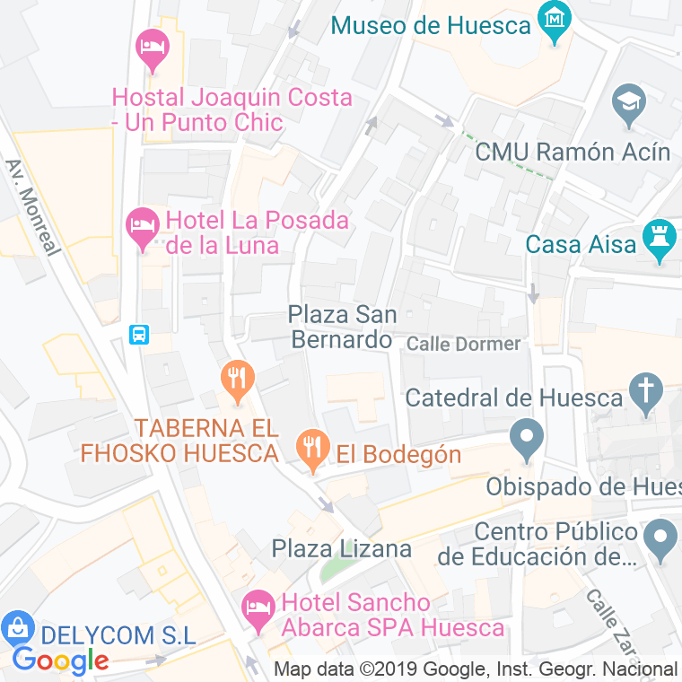 Código Postal calle San Bernardo, plaza en Huesca
