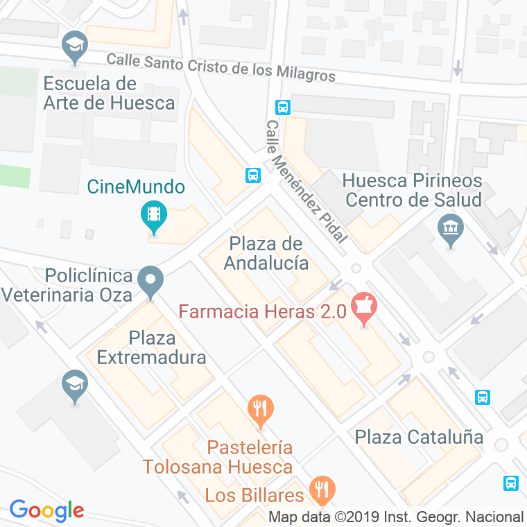 Código Postal calle Andalucia, plaza en Huesca