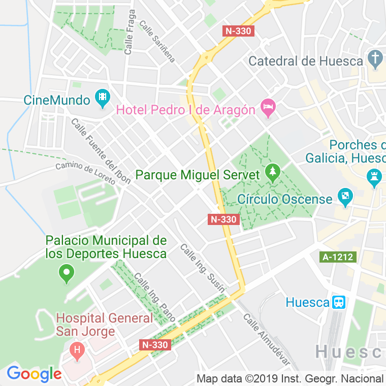 Código Postal calle San Jorge   (Pares Del 62 Al Final) en Huesca
