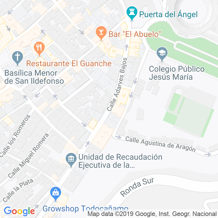 Código Postal calle Adarves Bajos en Jaén