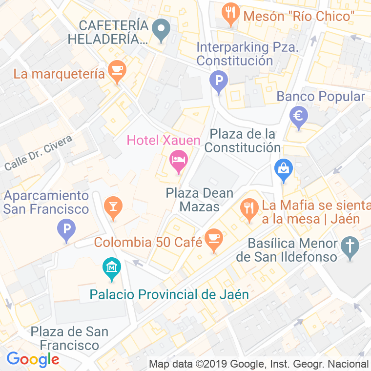 Código Postal calle Dean Manzas, plaza en Jaén