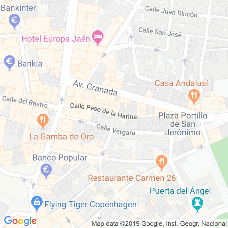 Código Postal calle Peso De La Harina en Jaén