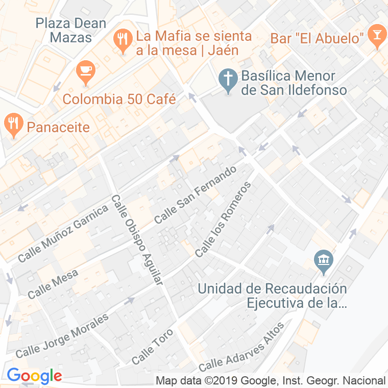 Código Postal calle San Fernando en Jaén