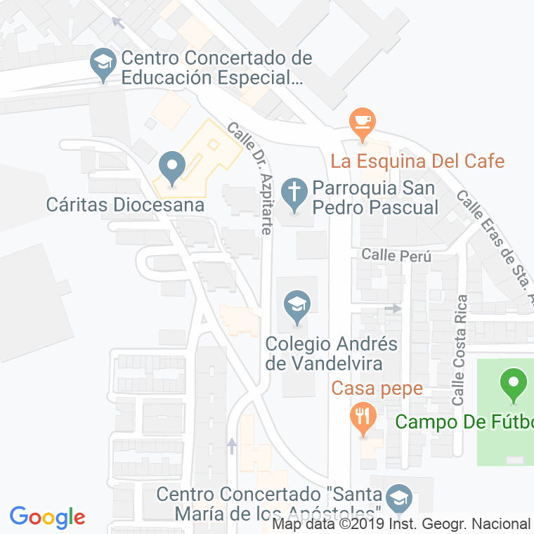 Código Postal calle Doctor Azpitarte en Jaén