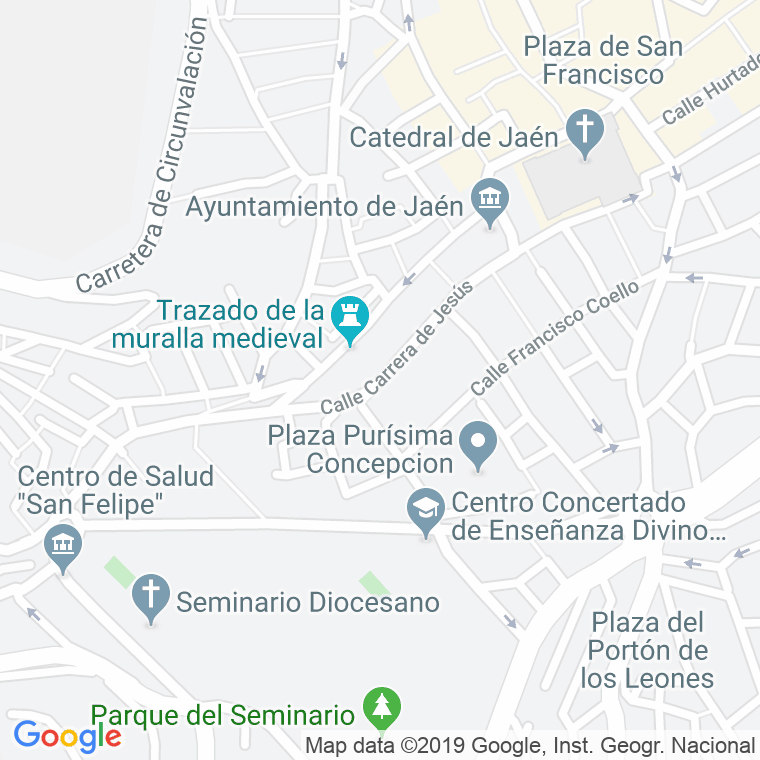 Código Postal calle Jesus, carrera en Jaén