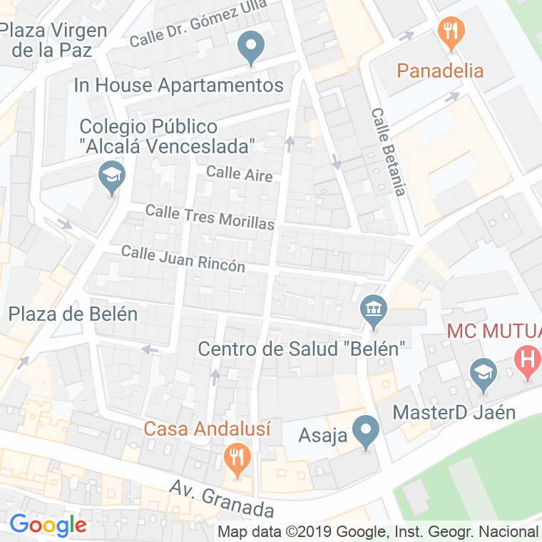 Código Postal calle Juan Rincon en Jaén