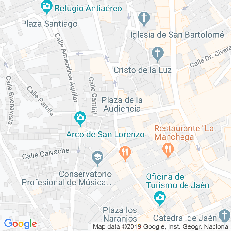 Código Postal calle Audiencia, plaza en Jaén
