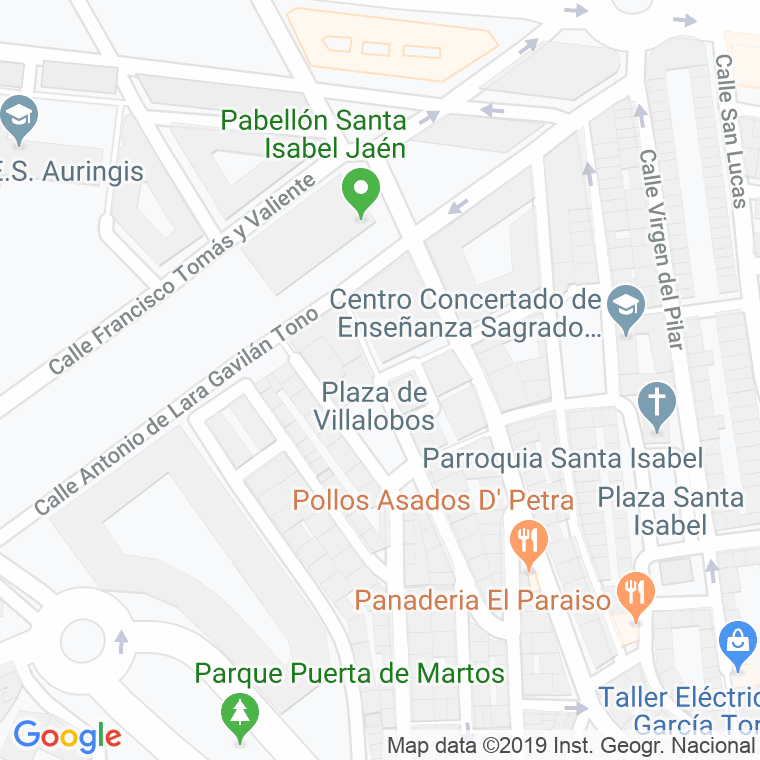 Código Postal calle Villalobos, plaza en Jaén