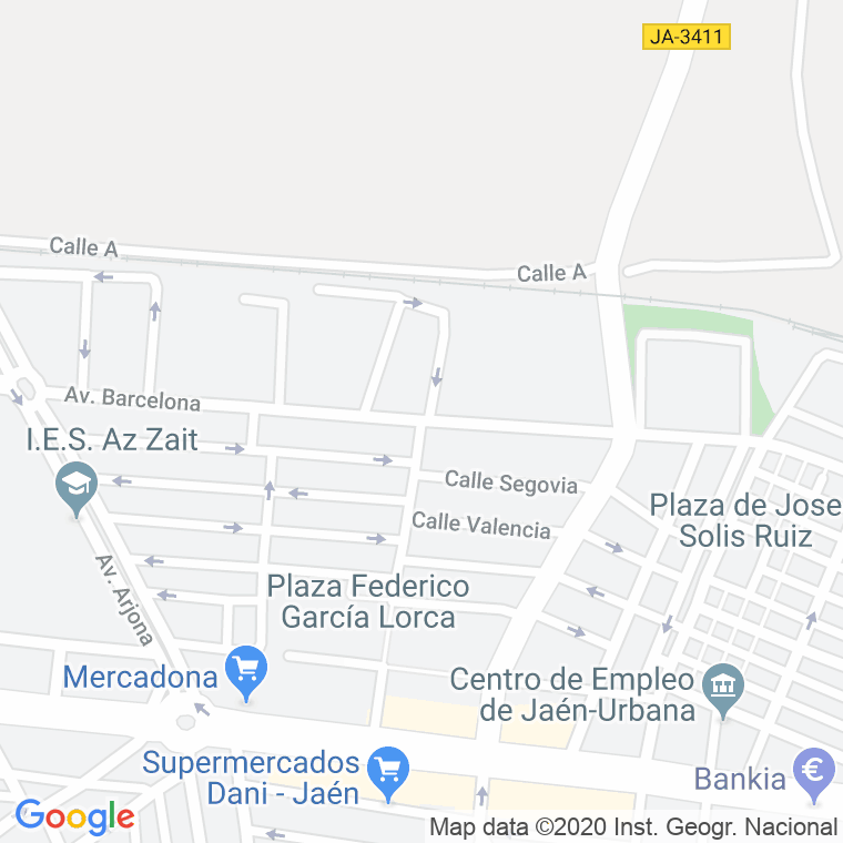 Código Postal calle Barcelona, avenida en Jaén