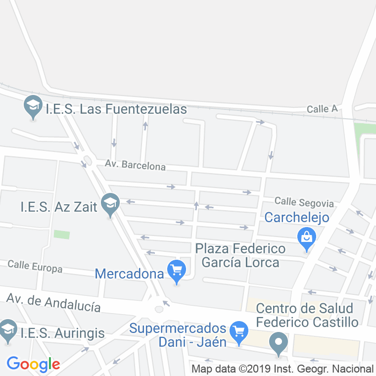 Código Postal calle Escorial en Jaén
