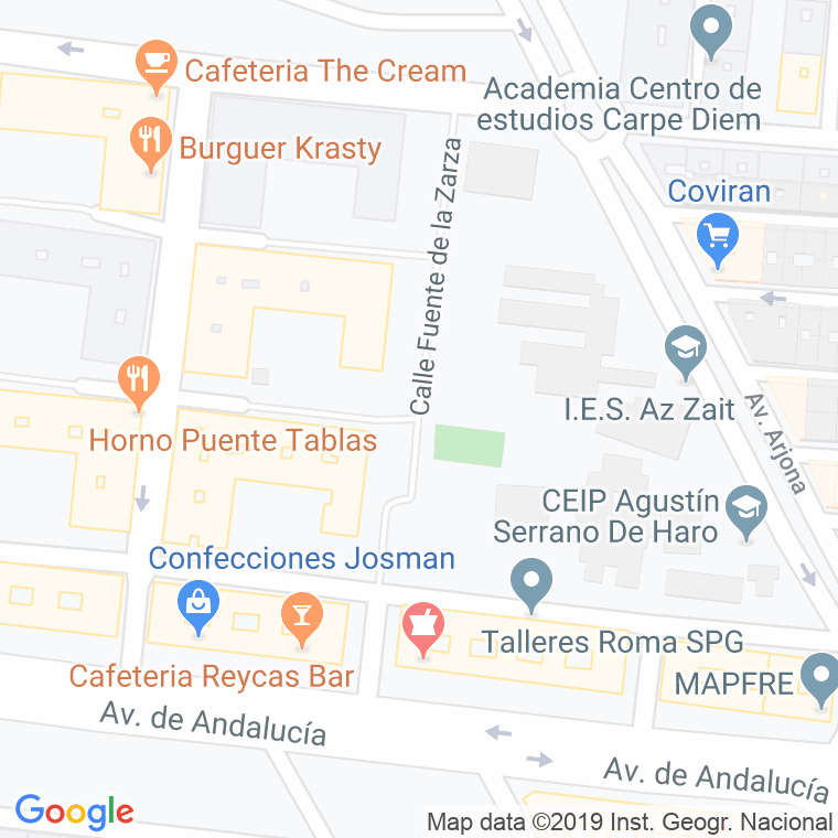 Código Postal calle Fuente De La Zarza en Jaén