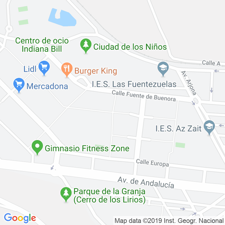 Código Postal calle Fuente De Los Corzos en Jaén