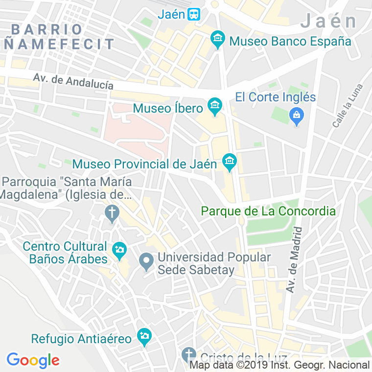 Código Postal calle Concordia, De La, plaza en Jaén