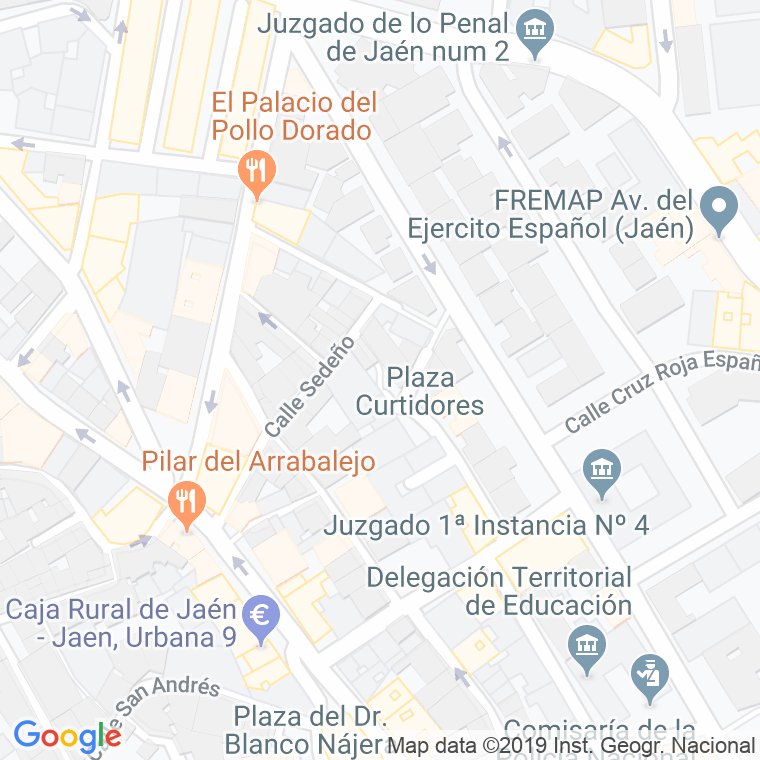 Código Postal calle Curtidores, plaza en Jaén