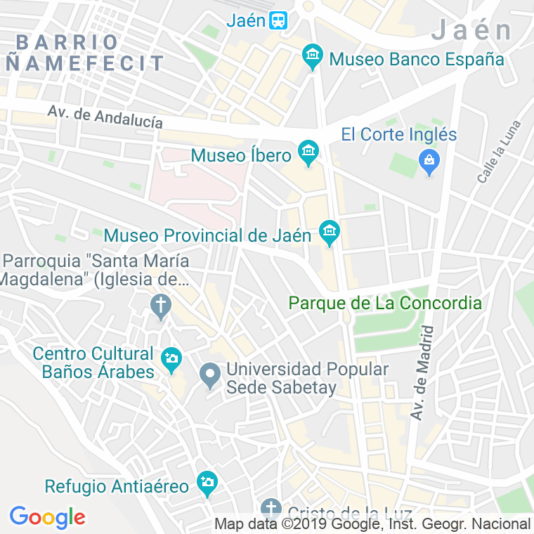 Código Postal calle Muñoz Grandes, avenida (Pares Del 2 Al 6) en Jaén