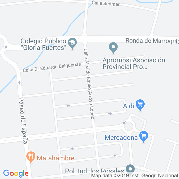 Código Postal calle Alcalde Emilio Arroyo Lopez en Jaén