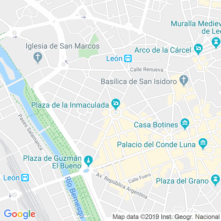 Código Postal calle Gran Via De San Marcos, avenida (Pares Del 16 Al Final) en León