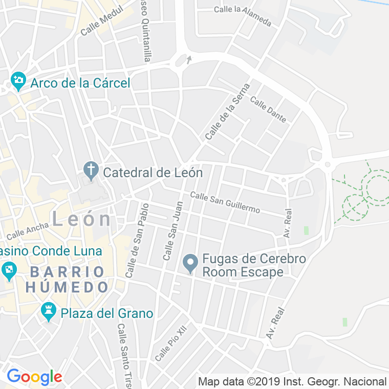 Código Postal calle Virgen Blanca en León