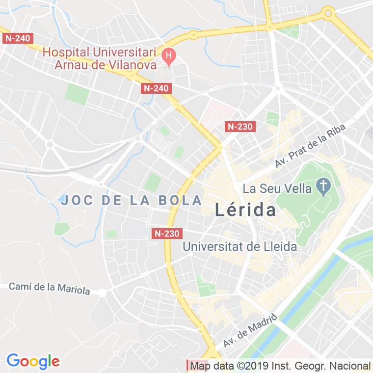 Código Postal calle Ronda, De, gran Passeig (Impares Del 1 Al 17)  (Pares Del 2 Al 16) en Lleida