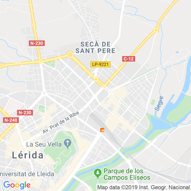 Código Postal calle Prat De La Riba   (Impares Del 53 Al Final)  (Pares Del 56 Al Final) en Lleida
