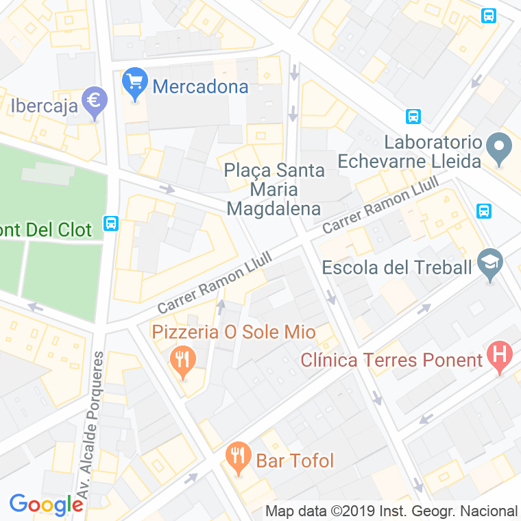 Código Postal calle Ramon Llull   (Impares Del 13 Al Final)  (Pares Del 12 Al Final) en Lleida