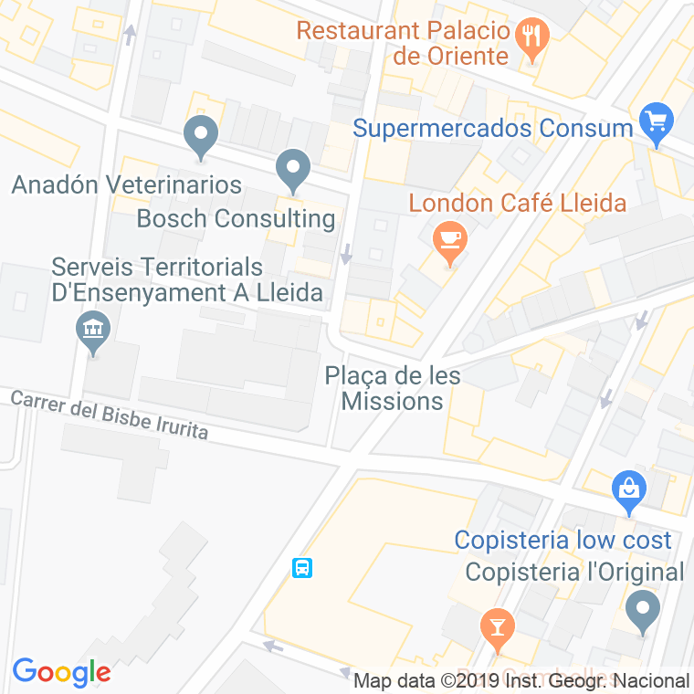 Código Postal calle Missions, plaça (Impares Del 1 Al 5)  (Pares Del 2 Al 6) en Lleida