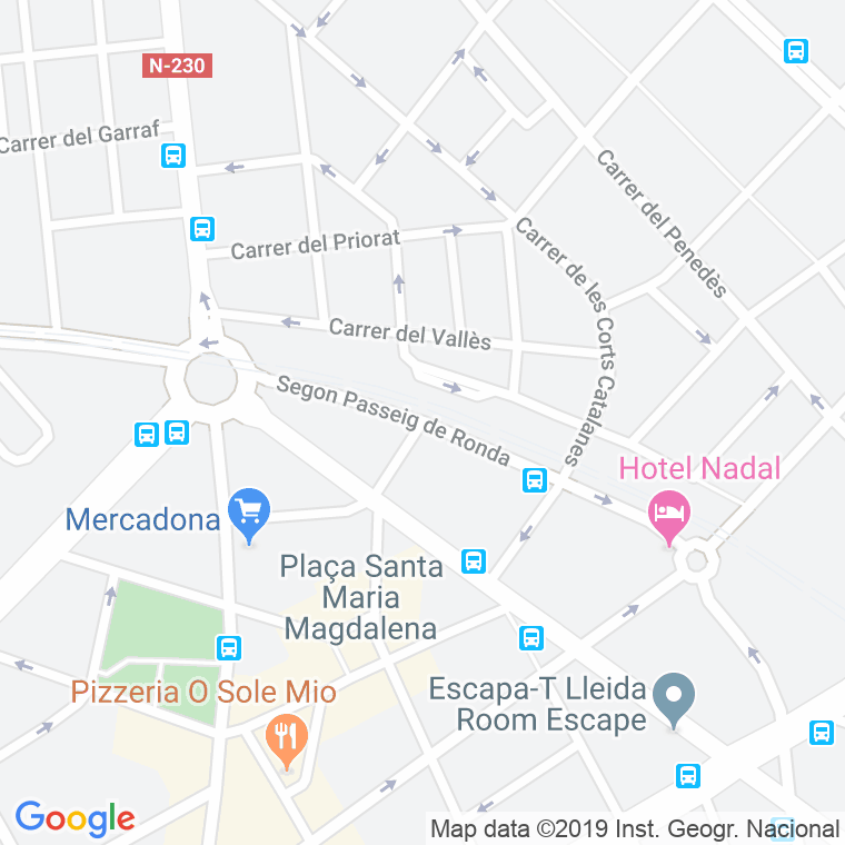Código Postal calle Segon, De Ronda, passeig (Impares Del 41 Al Final) en Lleida