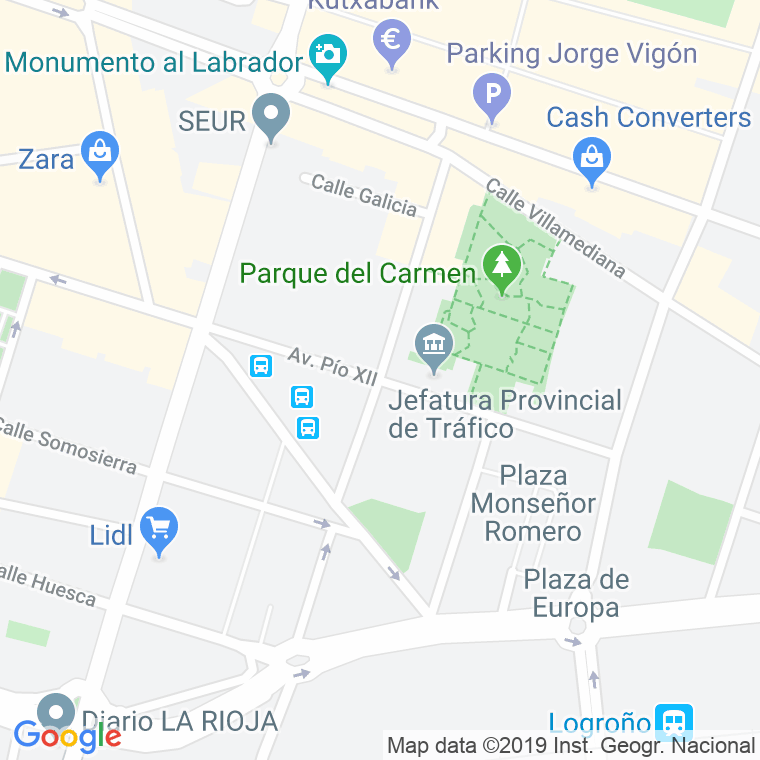 Código Postal calle Pio Xii, avenida en Logroño