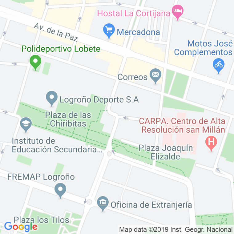 Código Postal calle Nuestra Señora Del Pilar en Logroño