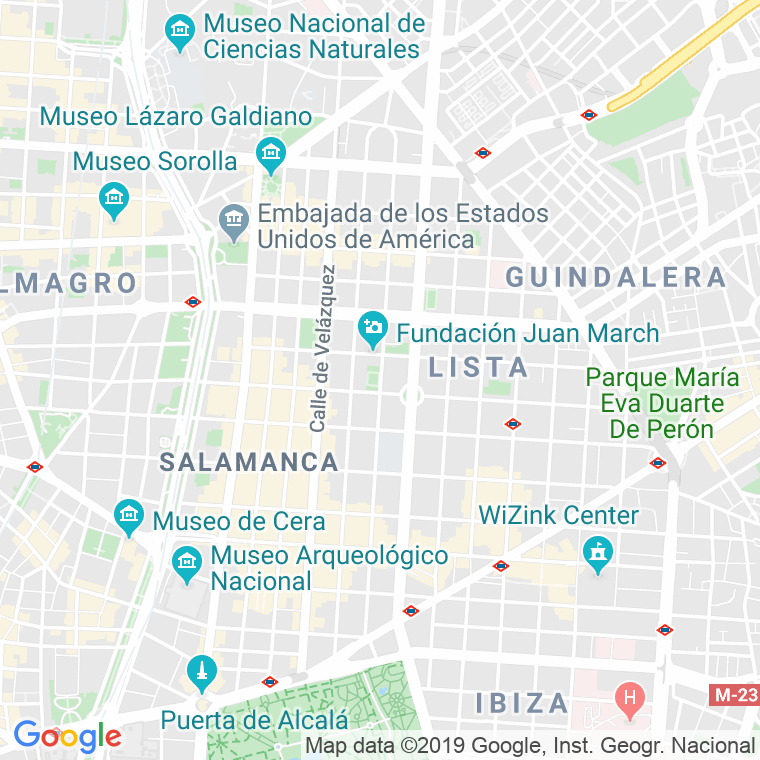 Código Postal calle Castello   (Impares Del 1 Al 73)  (Pares Del 2 Al 70) en Madrid