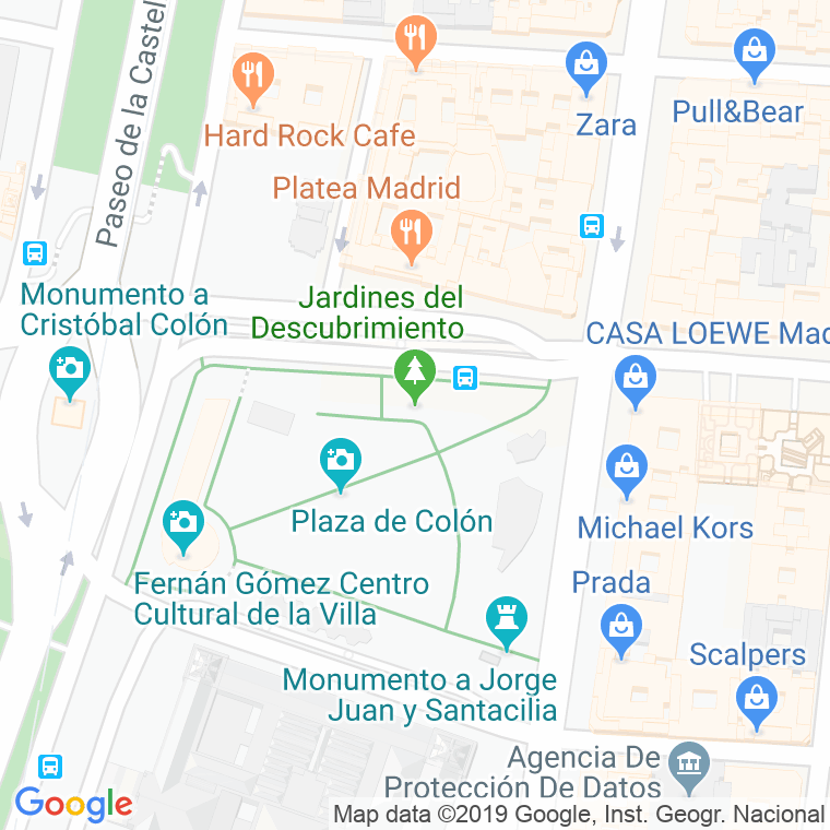 Código Postal calle Jardines Del Descubrimiento, plaza en Madrid