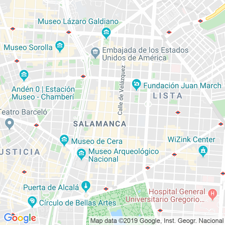 Código Postal calle Lagasca   (Impares Del 1 Al 75)  (Pares Del 2 Al 88) en Madrid