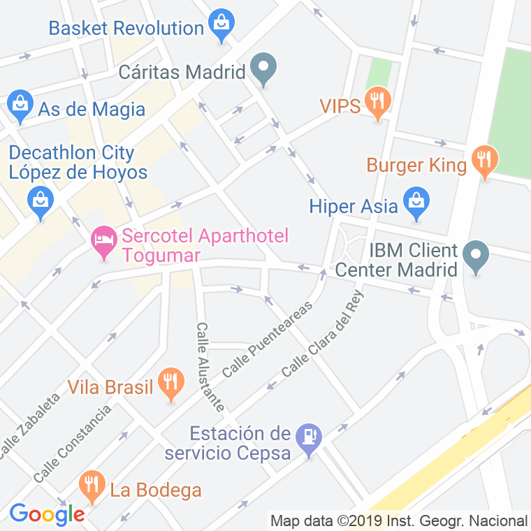 Código Postal calle Cardenal Siliceo en Madrid