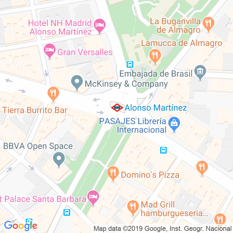 Código Postal calle Alonso Martinez, plaza en Madrid