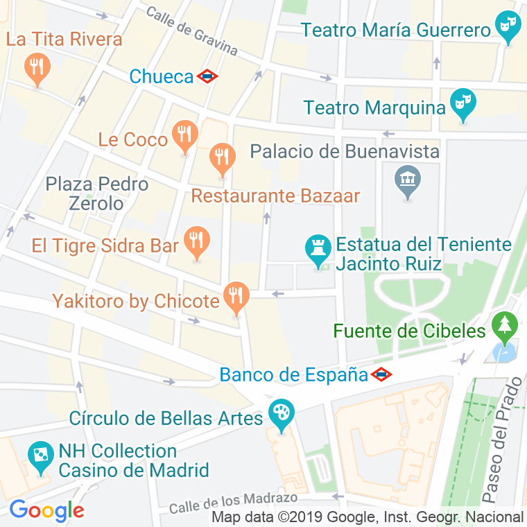 Código Postal calle Colmenares en Madrid