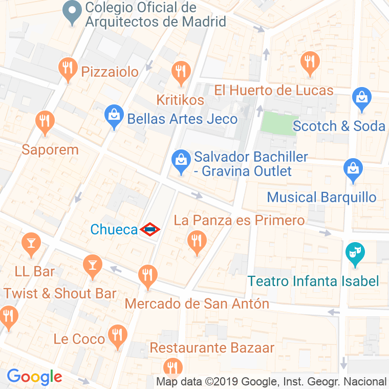Código Postal calle Gravina en Madrid