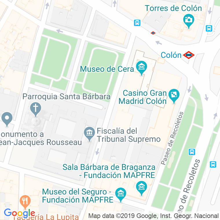 Código Postal calle Marques De La Ensenada en Madrid