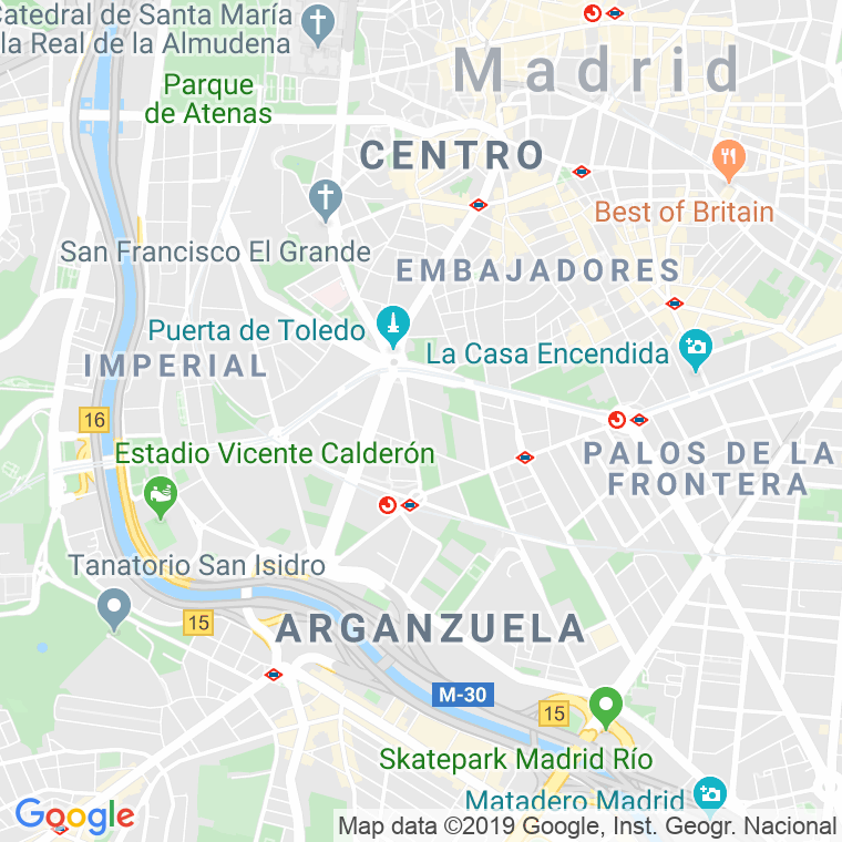 Código Postal calle Arganzuela en Madrid