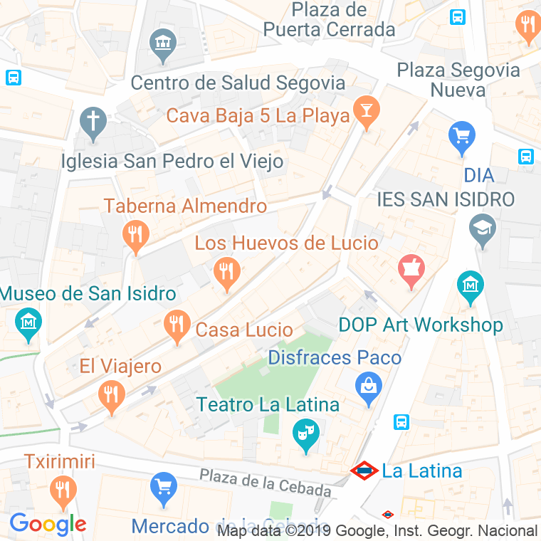 Código Postal calle Cava Baja en Madrid