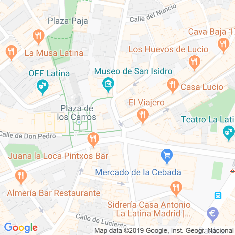 Código Postal calle Humilladero, plaza en Madrid