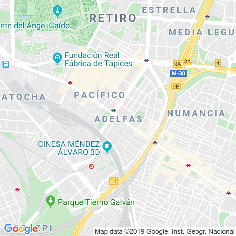 Código Postal calle Adelfas en Madrid