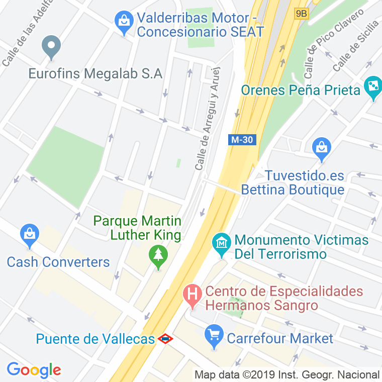 Código Postal calle Arregui Y Aruej en Madrid