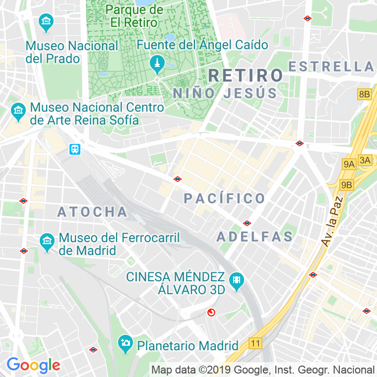 Código Postal calle Ciudad De Barcelona, avenida en Madrid