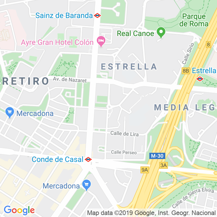 Código Postal calle Cruz Del Sur en Madrid