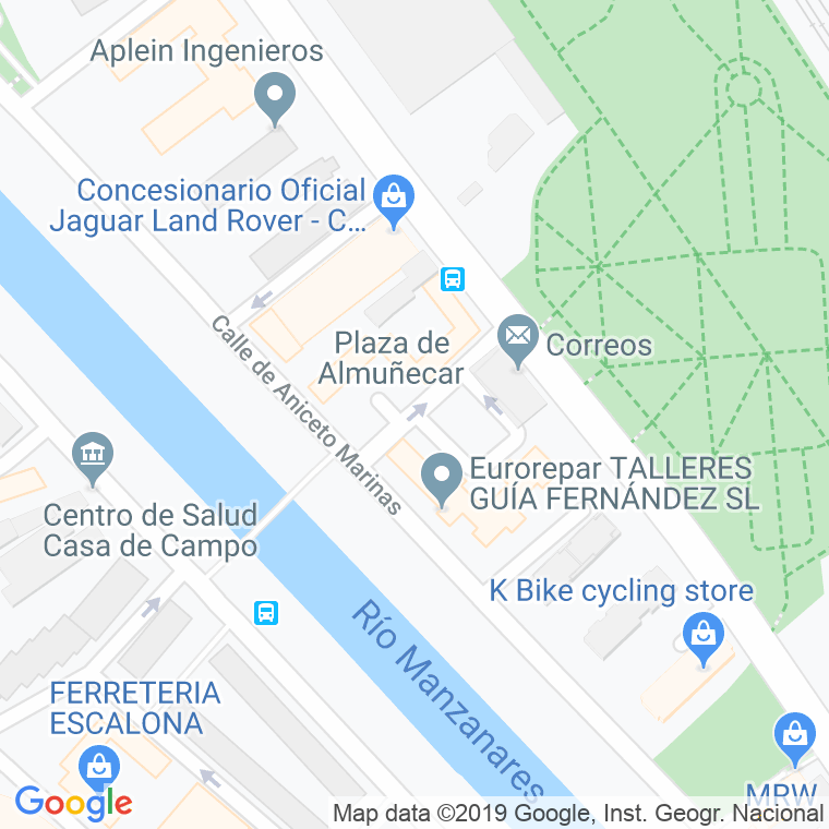 Código Postal calle Almuñecar, plaza en Madrid