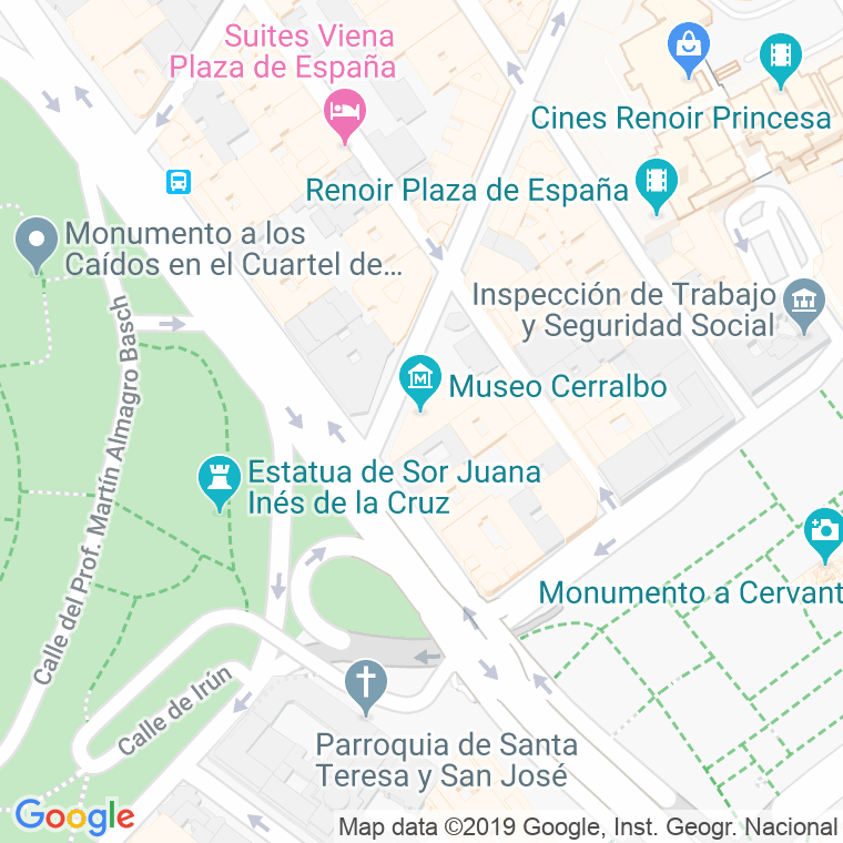 Código Postal calle Marques De Cerralbo, plaza en Madrid