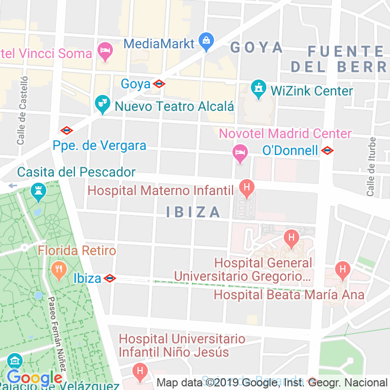 Código Postal calle Fernan Gonzalez en Madrid