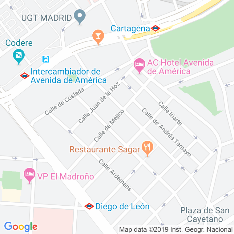 Código Postal calle Mejico, avenida (Impares Del 1 Al Final)  (Pares Del 2 Al Final) en Madrid