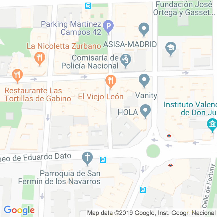 Código Postal calle Alfonso X en Madrid