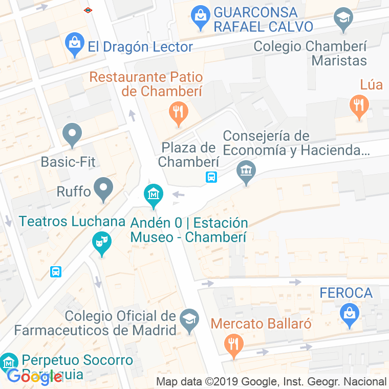 Código Postal calle Chamberi, De, plaza en Madrid
